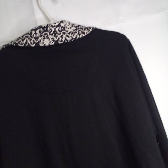 Weekends by Chico's Jacket Women 2 L Full Zip Pockets Roll Tab Sleeve Black - Picture 13 of 16